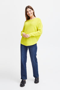 Fransa Eretta Knitted Sweater - Pear Yellow