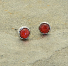 Load image into Gallery viewer, Miss Milly Red Foil Resin Stud Earrings