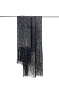 Plain Metallic Thread Woven Tassel Scarf / Shawl - Choice of colours
