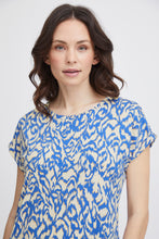 Load image into Gallery viewer, Fransa Seen Silky Tee - Sky Blue &amp; Apricot