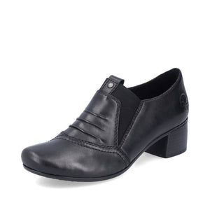 Rieker 41657 Ladies Slip On Leather Shoes - Black