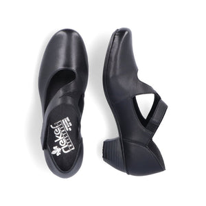 Rieker 41793 Leather Court Shoes - Black