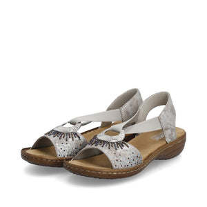 Rieker Elasticated Sandals 60880 - Metallic