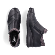 Load image into Gallery viewer, Rieker L4881 Ladies Slip On Leather Shoes - Black