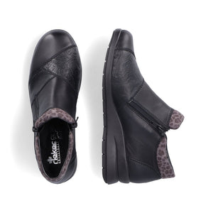 Rieker L4881 Ladies Slip On Leather Shoes - Black