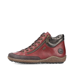 Rieker L7500 Ladies Boots with Zipper -  Berry Red