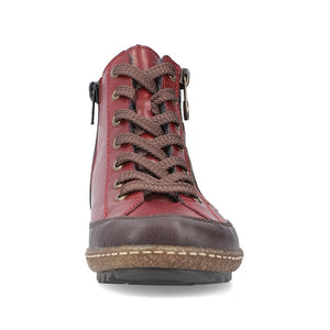 Rieker L7500 Ladies Boots with Zipper -  Berry Red