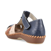Load image into Gallery viewer, Rieker Leather Shoes M1655-14 - Beige/ navy mix