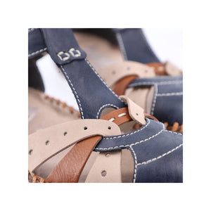 Rieker Leather Shoes M1655-14 - Beige/ navy mix