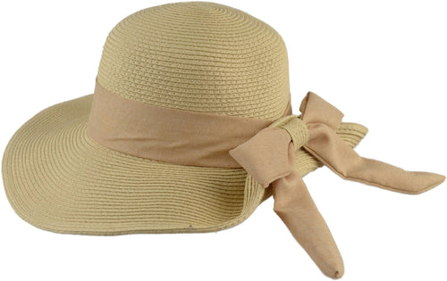 Summer Hat with Bow - Beige