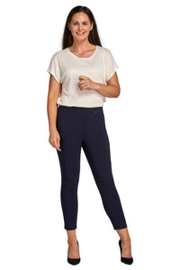 Pinns Buttercup Ankle Grazer 27" Stretch Trousers - Plain Navy