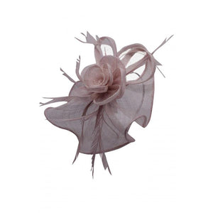 Large Mesh & Feather Flower Fascinator - Pretty Swish Accessories Ripley Derbyshire