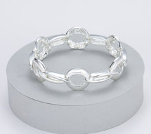 Load image into Gallery viewer, Gracee Silver Linked Circles Stretch Bangle Bracelet