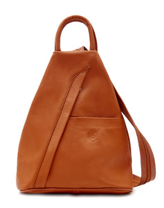 Florence Italian Leather Triangular Backpack - Pretty Swish Accessories Ripley Derbyshire