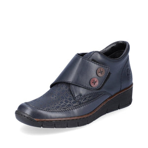 Rieker 53760 Navy Vegan Leather Shoes - Size 37 only
