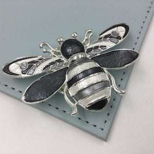 Magnetic Scarf Brooch - Silver Bee