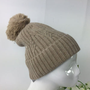 Cable Knit Winter Pom Pom Hat - Choice of colours