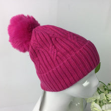 Load image into Gallery viewer, Cable Knit Winter Pom Pom Hat - Choice of colours