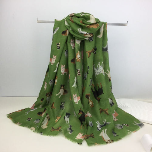 Dog Printed Scarf - Choice of colours
