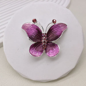 Magnetic Scarf Brooch - Pink Butterfly