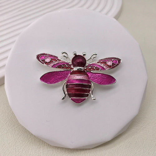Magnetic Scarf Brooch - Pink Bee