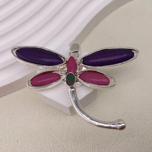 Magnetic Scarf Brooch - Pink Dragonfly