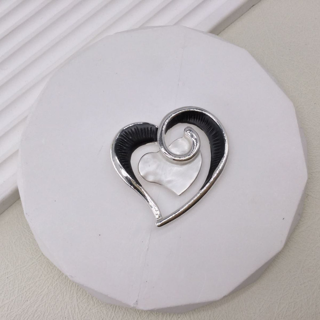 Magnetic Scarf Brooch - Heart Inside Heart