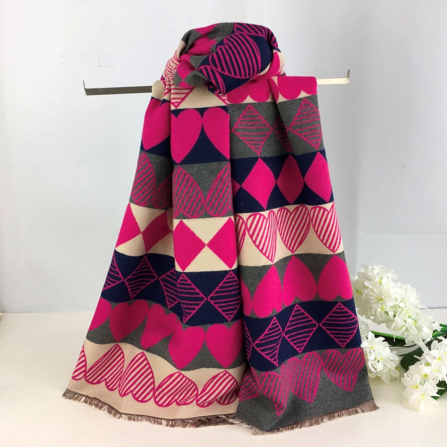 Sketch Hearts & Diamonds Luxury Winter Wrap - Choice of colours