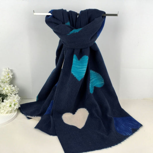 Blurred Hearts Luxury Winter Wrap - Choice of colours