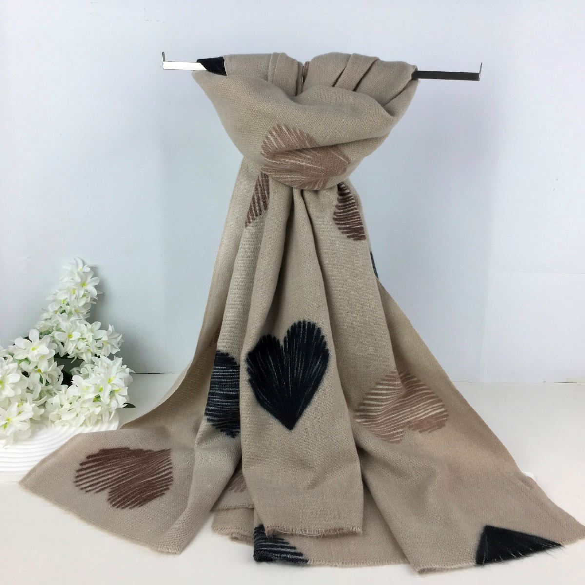 Blurred Hearts Luxury Winter Wrap - Choice of colours