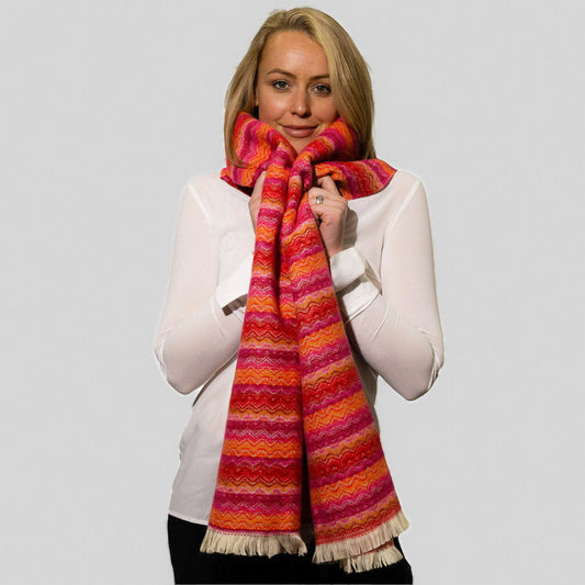 Zelly Orange Zigzag Scarf