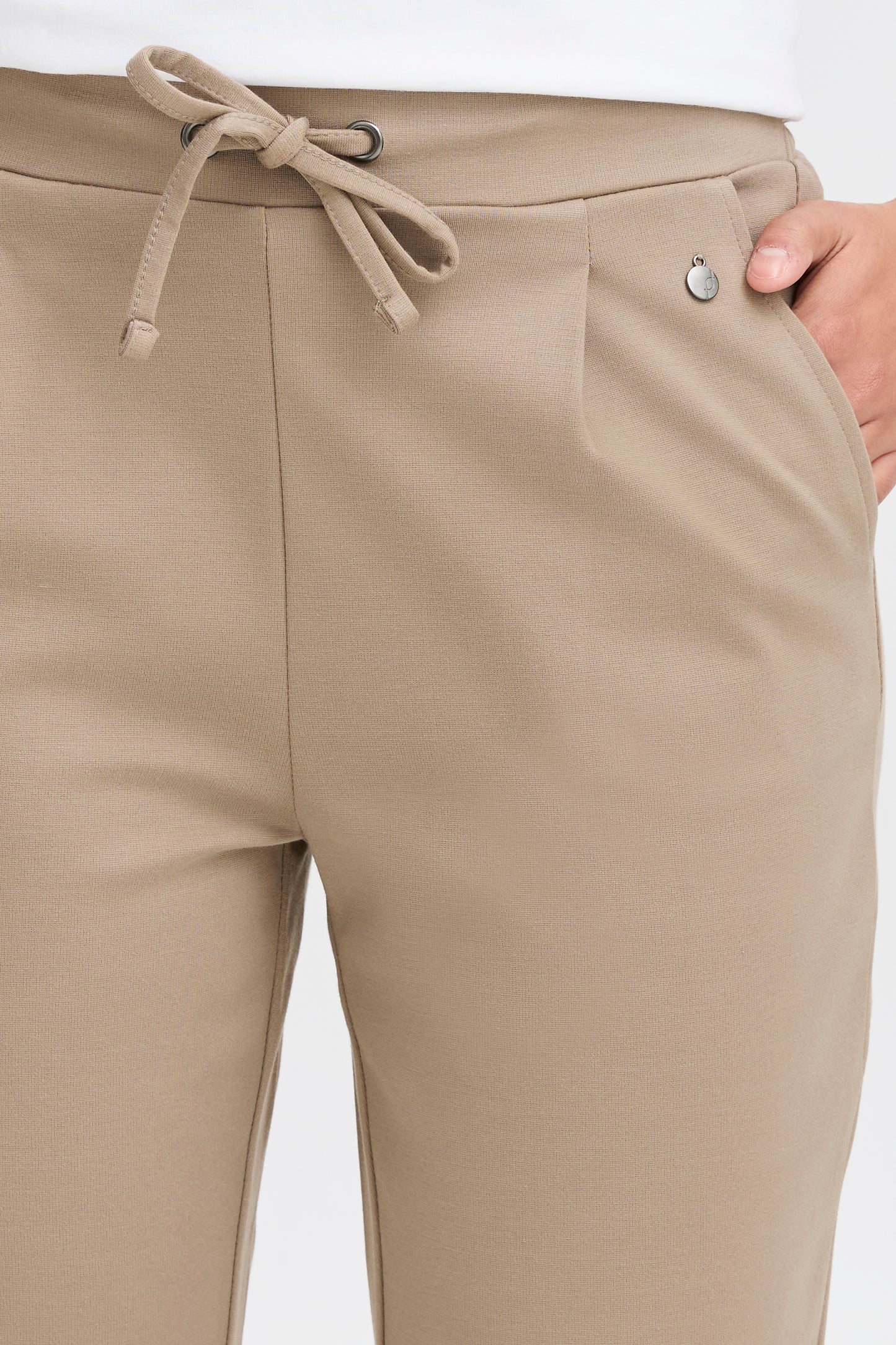 Fransa Stretch Casual Trousers - Camel