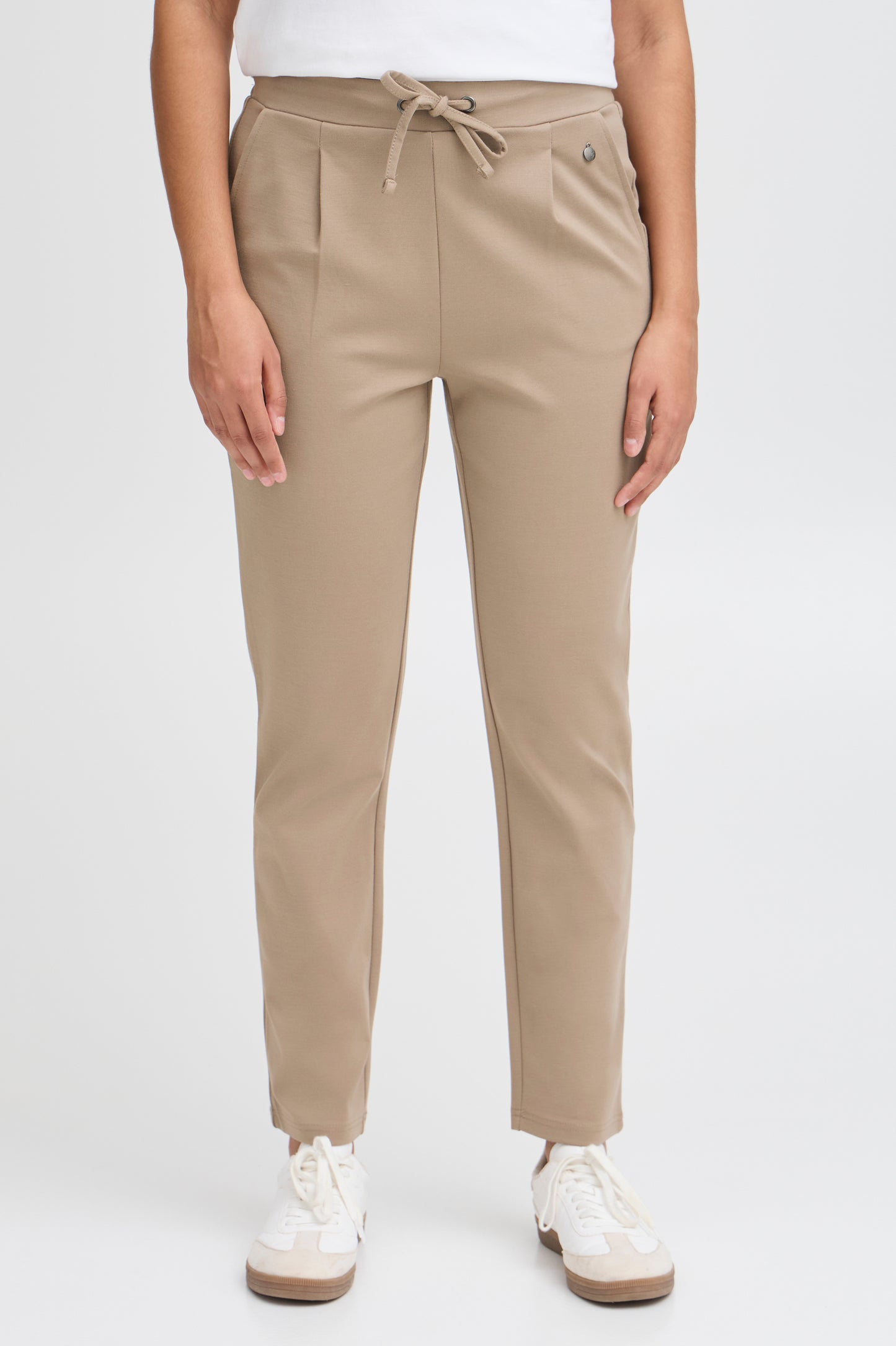 Fransa Stretch Casual Trousers - Camel