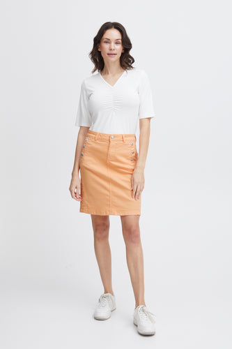 Fransa Lomax Fitted Skirt - Apricot