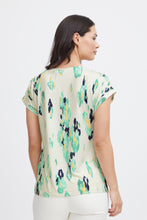 Load image into Gallery viewer, Fransa Seen Silky Tee - Green Flower