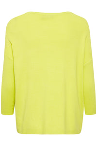 Fransa Blume Knitted Sweater - Pear Yellow