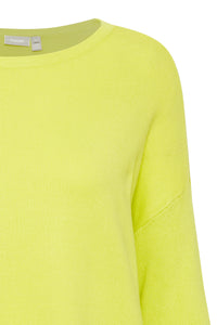 Fransa Blume Knitted Sweater - Pear Yellow