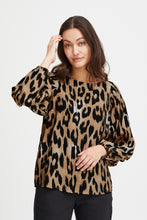 Load image into Gallery viewer, Fransa Leoni Animal Print Blouse
