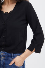 Load image into Gallery viewer, Fransa Clia Cropped Knitted Cardigan - Black