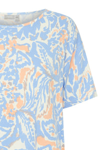 Fransa Fedot Short Sleeve Blouse - Blue Hydrangea