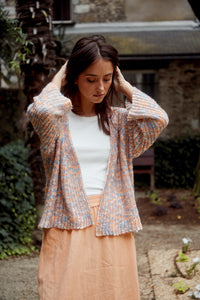 Fransa Cabrina Cotton Knitted Cardigan - Apricot