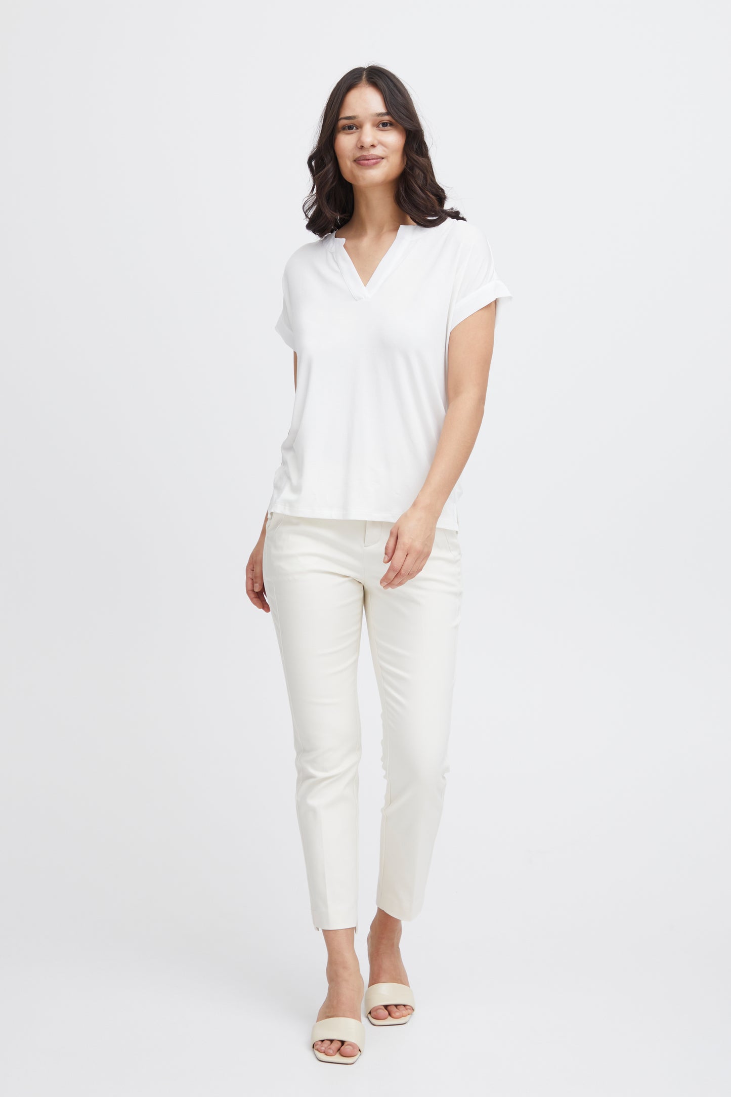 Fransa Liv Short Sleeve Blouse - White