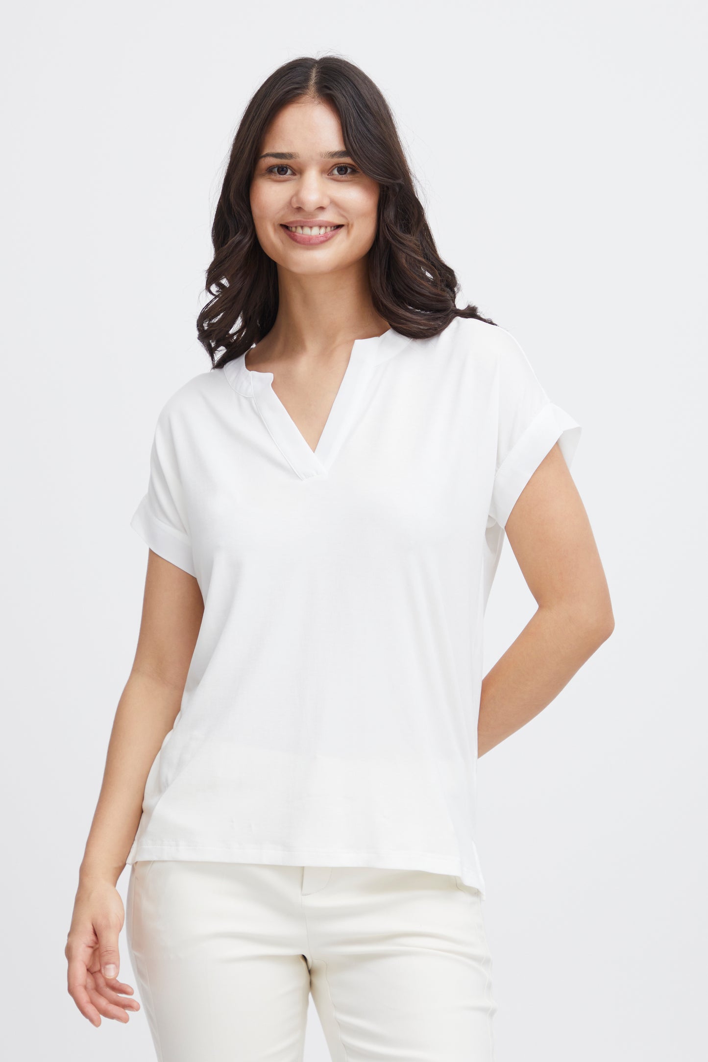 Fransa Liv Short Sleeve Blouse - White