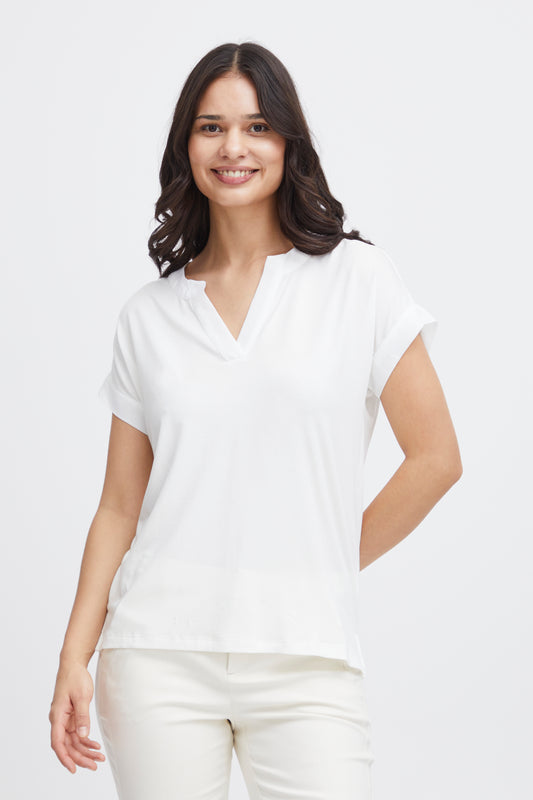 Fransa Liv Short Sleeve Blouse - White