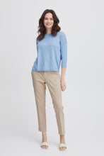 Load image into Gallery viewer, Fransa Clia 3/4 Sleeve Sweater - Sky Blue