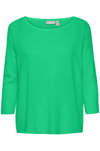 Fransa Clia 3/4 Sleeve Sweater  - Leaf Green