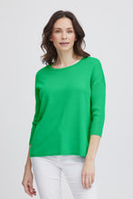 Load image into Gallery viewer, Fransa Clia 3/4 Sleeve Sweater  - Leaf Green