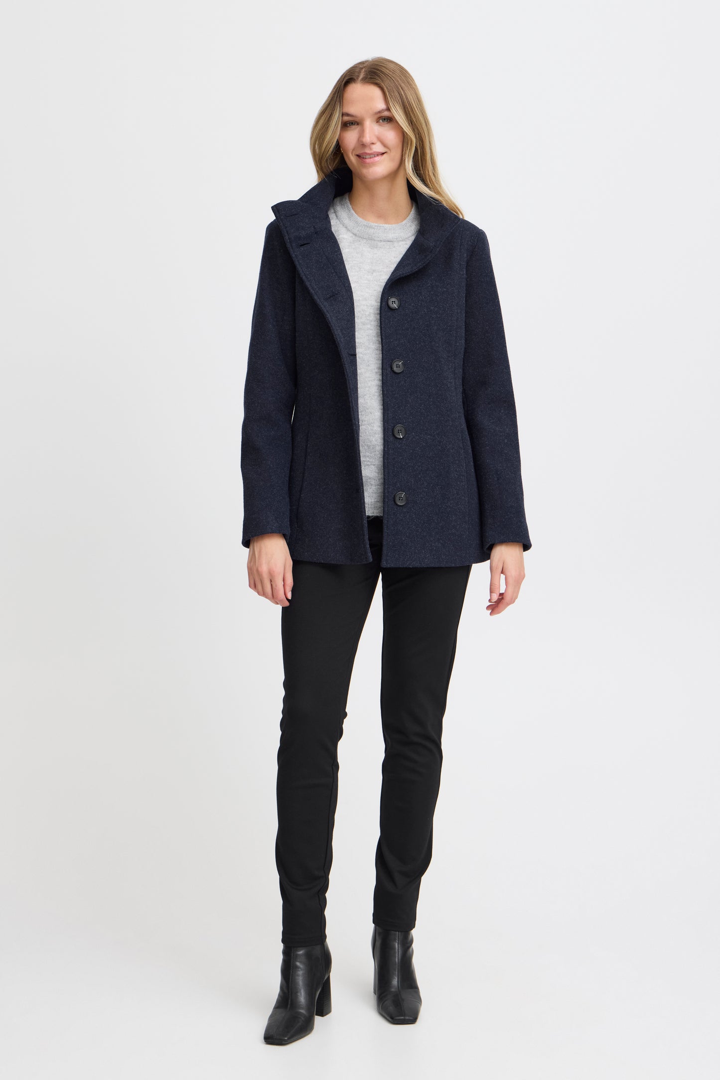 Fransa Paige Coat - Navy