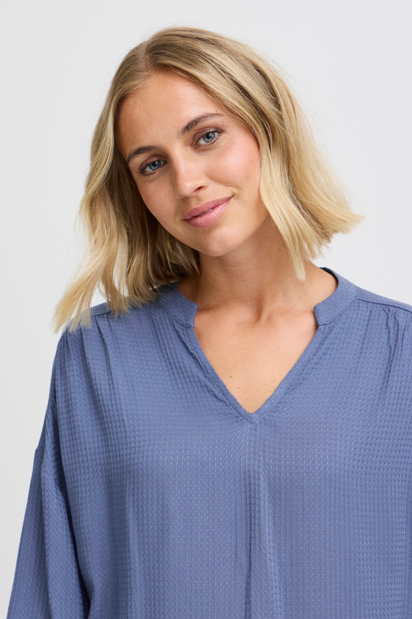 Fransa Oline Blouse - Mid Blue