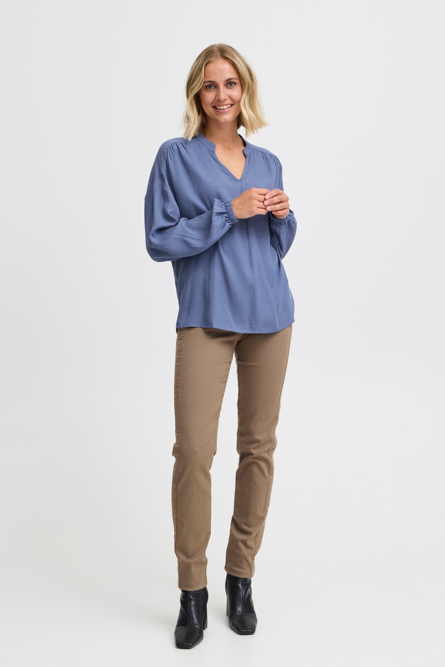 Fransa Oline Blouse - Mid Blue